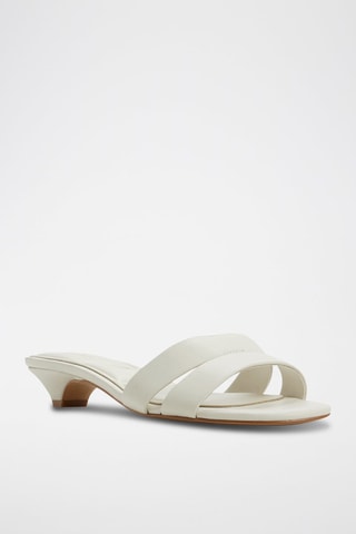 Ciabatte con tacco in pelle Scarletta - Bianco
