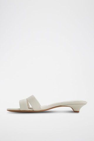 Ciabatte con tacco in pelle Scarletta - Bianco
