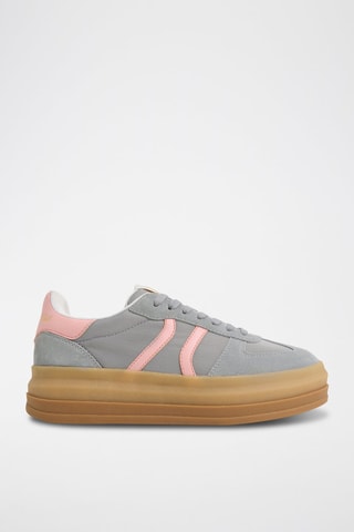 Sneakers platform in pelle Elabrintar - Grigio