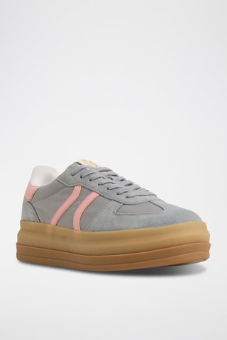 Sneakers platform in pelle Elabrintar - Grigio
