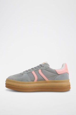 Sneakers platform in pelle Elabrintar - Grigio