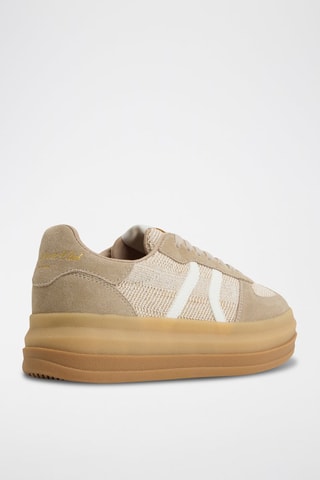Sneakers platform in pelle Elabrintar - Beige