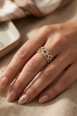 Ring - Goudkleurig en Wit