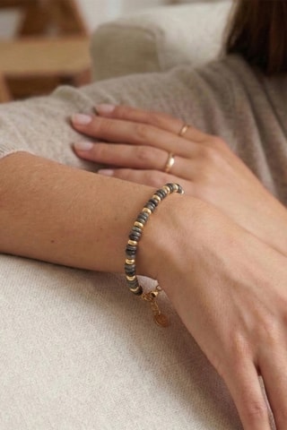 Armband - Doublé Geelgoud en Agaat