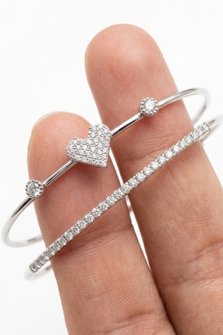 2 Armbanden - Doublé Zilver en Zirkonia's