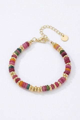 Armband - Doublé Geelgoud en Agaat