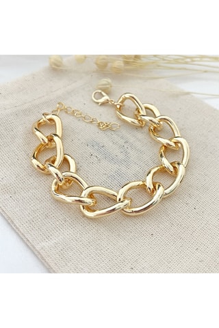 Armband met Ketting - Verguld Messing met Fijn Goud