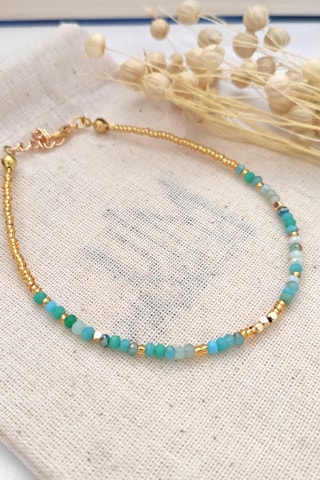 Enkelbandje Turquoise en Goudkleurig