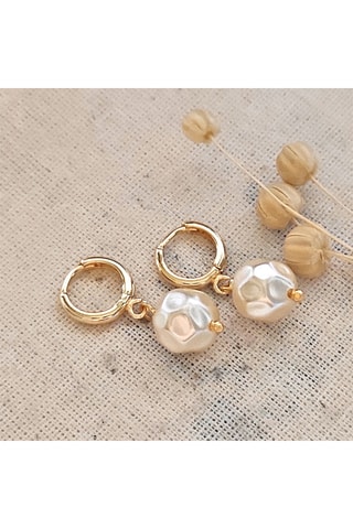 Oorbellen - Messing Doublé Goud & Parels 