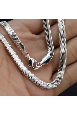 Ketting met Schakels - Verzilverd Messing