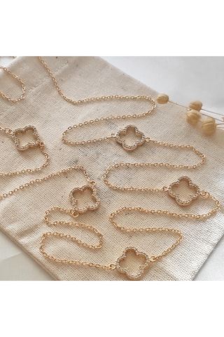 Ketting - Messing Doublé Goud & Zirkonia