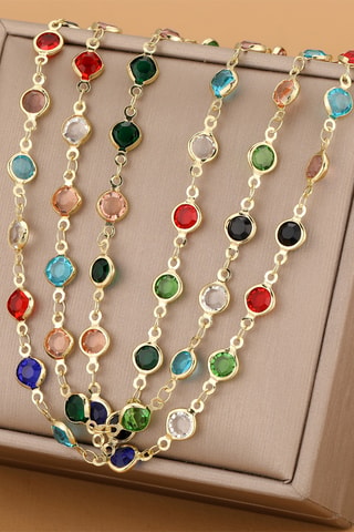 Ketting - Doublé Geelgoud en Zirkonia’s