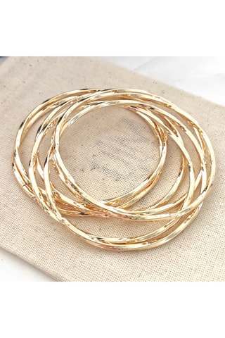Set van 7 Open Armbanden - Messing Doublé Goud