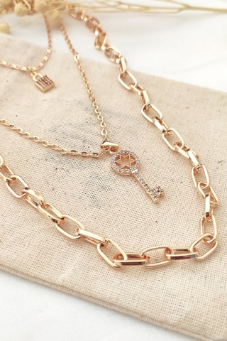 Ketting van Verguld Geelgoud Zirkonia’s