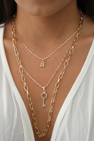 Ketting van Verguld Geelgoud Zirkonia’s