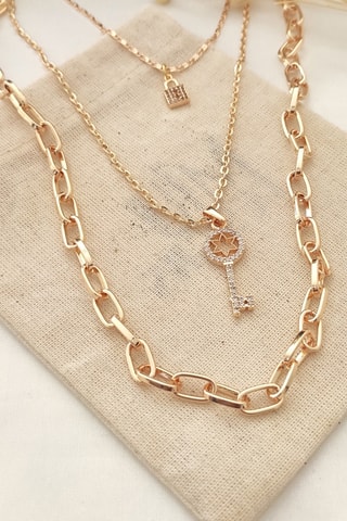 Ketting van Verguld Geelgoud Zirkonia’s