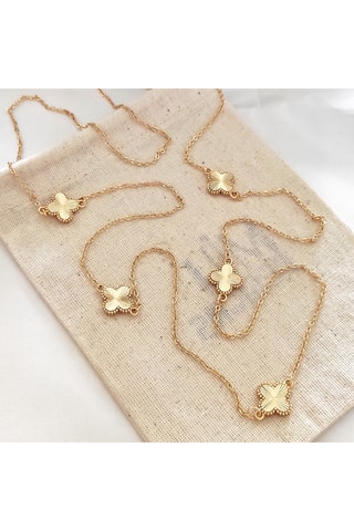 Ketting Klaver - Messing Doublé Goud