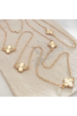 Ketting Klaver - Messing Doublé Goud