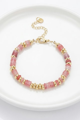 Armband - Doublé Geelgoud en Agaat