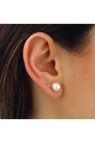 Oorbellen - Messing Doublé Goud & Parels