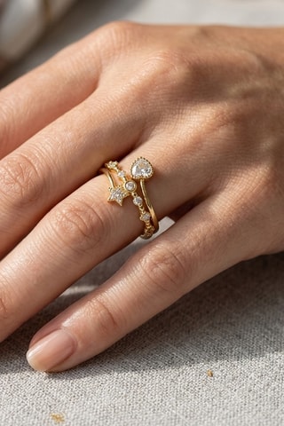 Ring - Doublé Geelgoud en Zirkonia’s