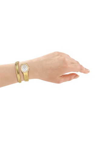 Stalen Quartz Horloge - Goudkleurig en Zilverkleurig
