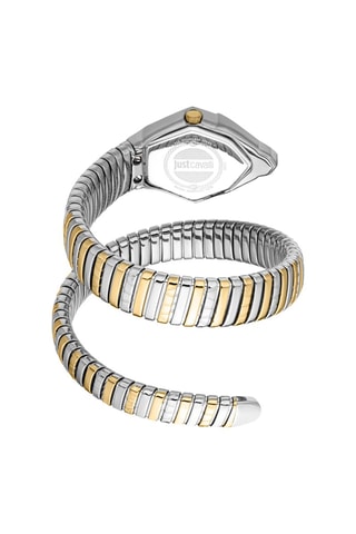 Stalen Quartz Horloge met Parelmoer en Tsjechische Kristallen Gemma - Goudkleurig en Zilverkleurig