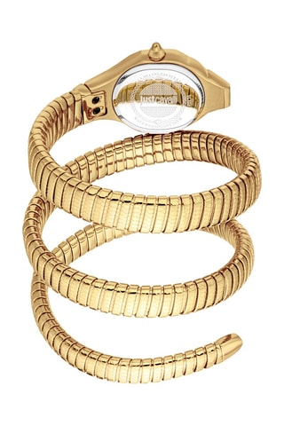 Stalen Quartz Horloge met Tsjechische Kristallen Vita - Goudkleurig en Wit
