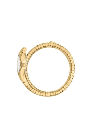 Stalen Quartz Horloge met Tsjechische Kristallen Vita - Goudkleurig en Wit
