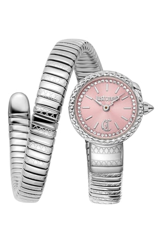 Stalen Quartz Horloge - Zilverkleurig en Roze