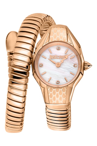 Stalen Quartz Horloge - Roségoudkleurig en Wit