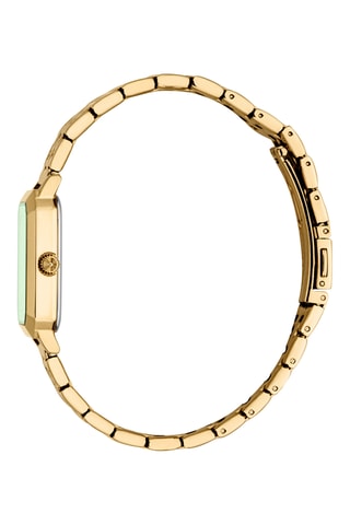 Stalen Quartz Horloge - Goudkleurig en Groen