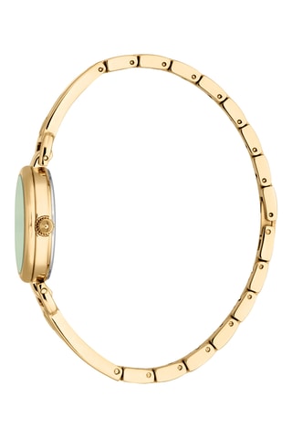 Stalen Quartz Horloge - Goudkleurig en Groen