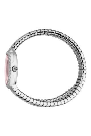 Stalen Quartz Horloge - Zilverkleurig en Roze