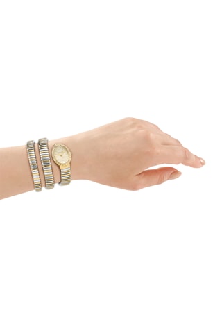 Stalen Quartz Horloge - Zilverkleurig en Goudkleurig
