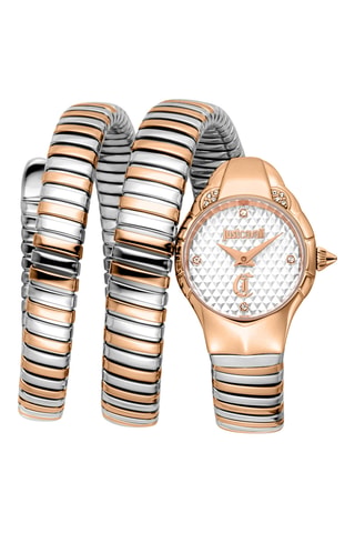 Stalen Quartz Horloge - Zilverkleurig en Roségoudkleurig