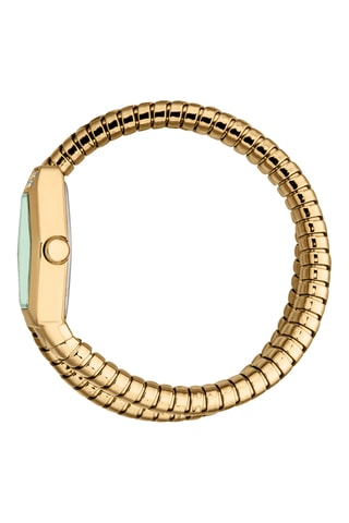 Stalen Quartz Horloge - Goudkleurig en Groen