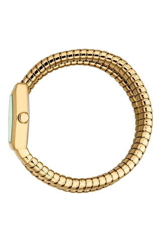 Stalen Quartz Horloge - Goudkleurig en Groen