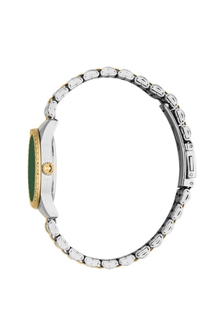 Stalen Quartz Horloge met Tsjechische Kristallen Sublime - Zilverkleurig en Goudkleurig