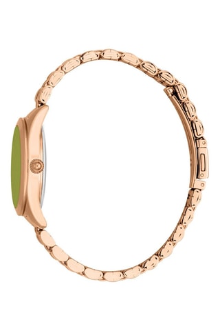 Stalen Quartz Horloge - Roségoudkleurig en Groen