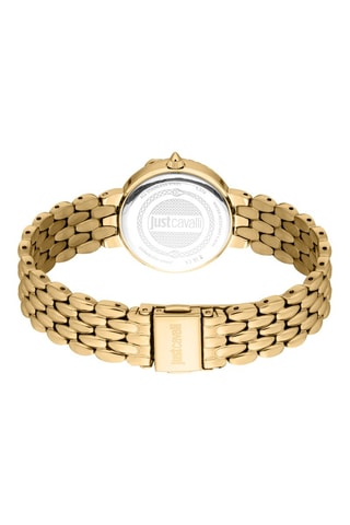 Stalen Quartz Horloge - Goudkleurig en Groen