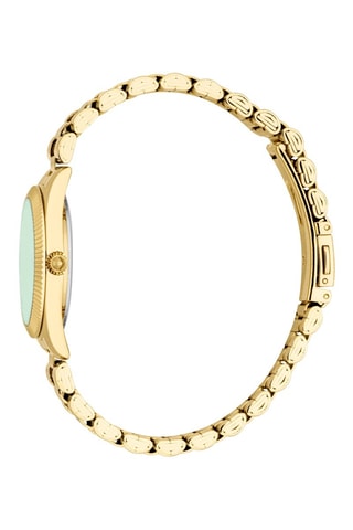 Stalen Quartz Horloge - Goudkleurig en Groen