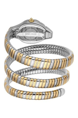 Stalen Quartz Horloge met Tsjechische Kristallen - Goudkleurig en Zilverkleurig 