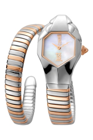Stalen Quartz Horloge - Zilverkleurig en Roségoudkleurig