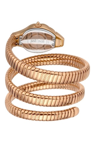 Stalen Quartz Horloge met Tsjechische Kristallen - Roségoudkleurig en Wit
