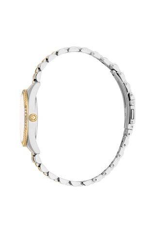 Stalen Quartz Horloge met Tsjechische Kristallen Vittoria - Zilverkleurig en Goudkleurig