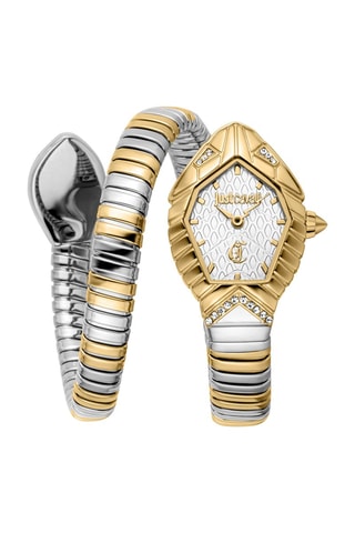 Stalen Quartz Horloge met Tsjechische Kristallen Speranza - Zilverkleurig en Goudkleurig