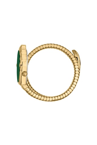 Stalen Quartz Horloge met Parelmoer Lirica - Goudkleurig en Groen