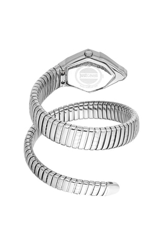 Stalen Quartz Horloge met Tsjechische Kristallen Gemma - Zilverkleurig en Lichtblauw