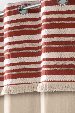 Rideau Atlas - Beige et terracotta - 140 x 240 cm